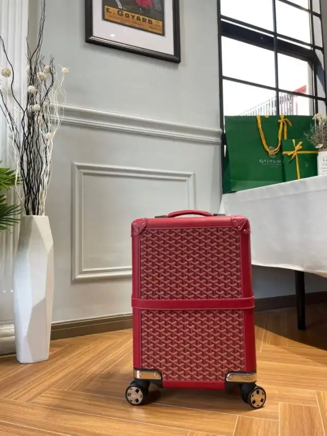 Elevate your travels with the Goyard Bourget Travel Suitcase in radiant red. ✈️❤️ A perfect blend of elegance and adventure awaits! 🌍✨ https://tinyurl.com/273z8tv7