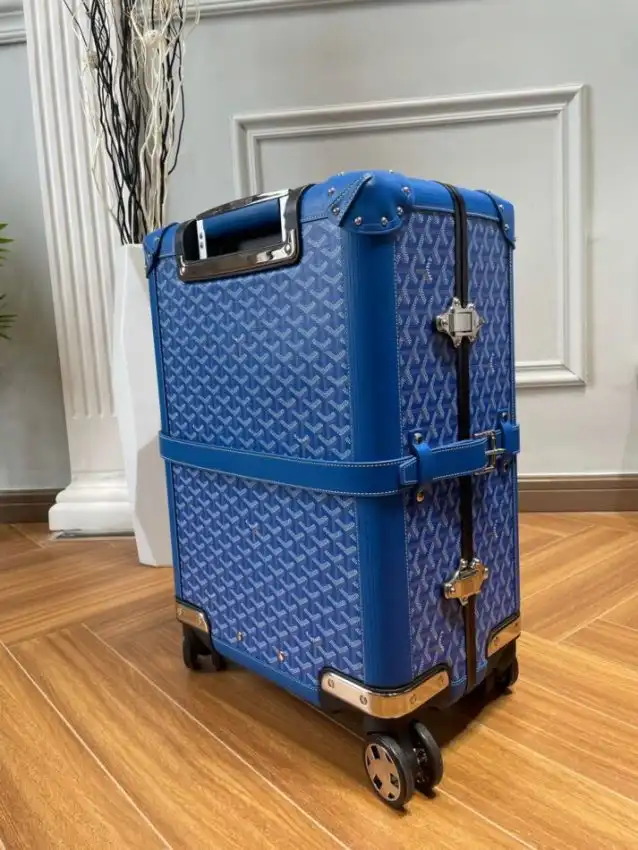 Discover elegance on the go with the Goyard Bourget Travel Suitcase in serene blue. Travel in style and embrace adventure! ✈️💙✨ https://tinyurl.com/28jmpxvu