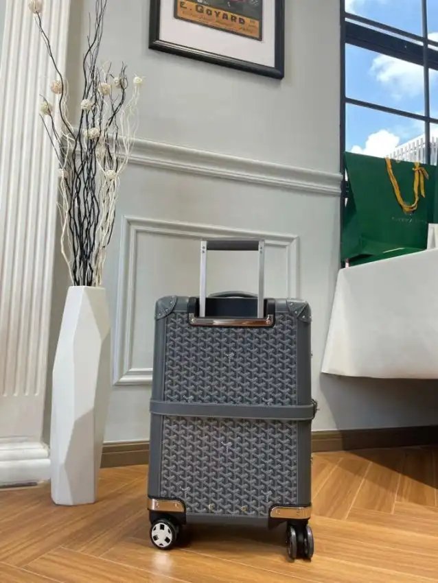 Discover elegance with the Goyard Bourget Travel Suitcase in serene grey. Perfect for your journeys, it’s both stylish and practical. ✈️💼✨ https://tinyurl.com/2yy5ebkj