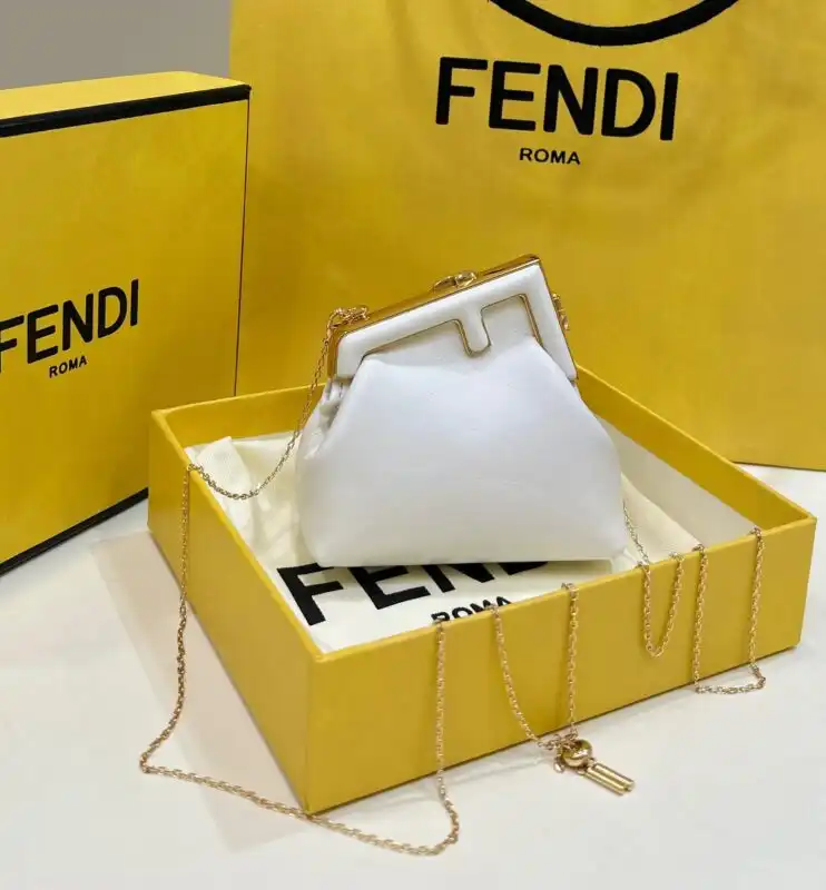 Discover the elegance of the Fendi First Mini in a pristine white. 🌼 Perfect for adding a touch of sophistication to any outfit! ✨💕 https://tinyurl.com/2ynpdvfr