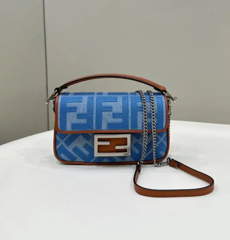 Discover the Fendi Baguette Small in Denim Blue—a perfect blend of elegance and charm for your everyday style! 🌟💙✨ https://tinyurl.com/24yqal63