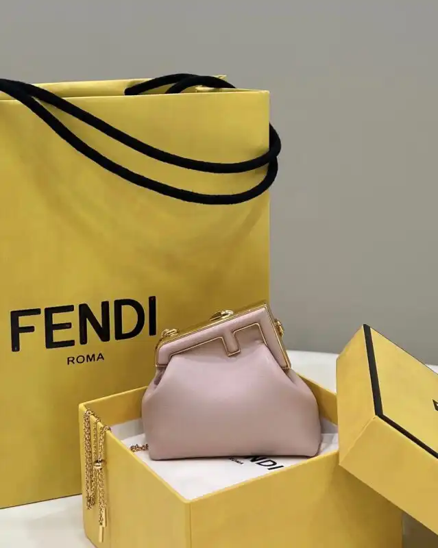 Discover the elegance of the Fendi First Mini in soft nude. A perfect blend of style and charm awaits you! 👜✨💕 https://tinyurl.com/2d2xa2pj