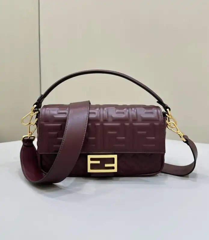 Introducing the Fendi Baguette in a lovely Bordeaux hue 🍷✨. A timeless accessory that beautifully complements your style. 💖🌟 https://tinyurl.com/23jd6a8c