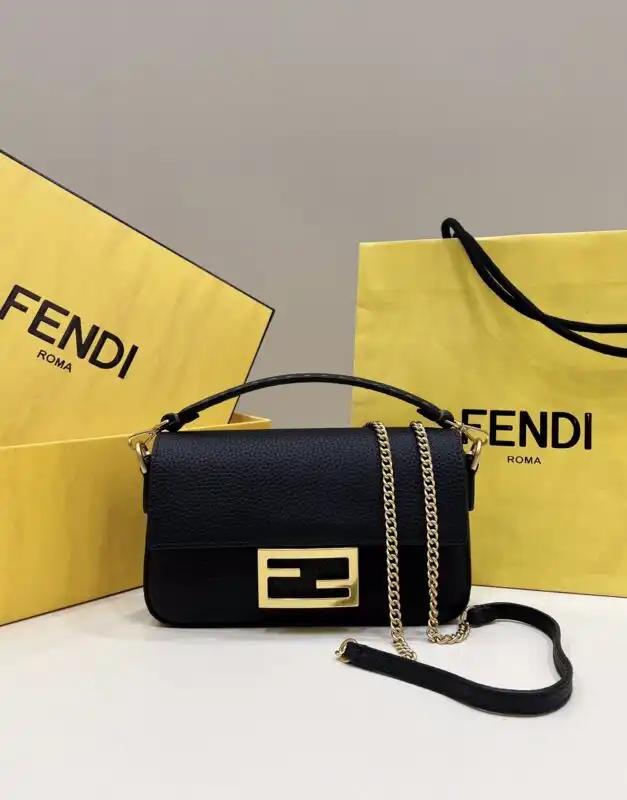 Discover the elegance of the Fendi Baguette Small in classic black. A timeless piece that adds charm to any outfit! 🖤✨👜 https://tinyurl.com/2584fm4d