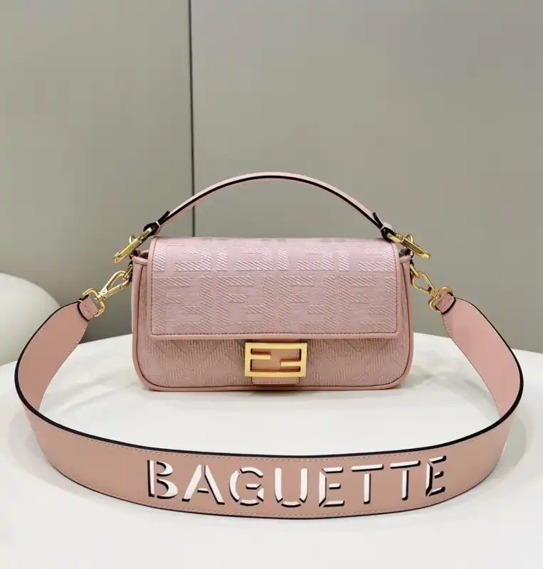 Introducing the lovely Fendi Baguette in soft pink! 🌸 A timeless accessory that adds a touch of elegance to any outfit. 💖✨ https://tinyurl.com/28fr2sda