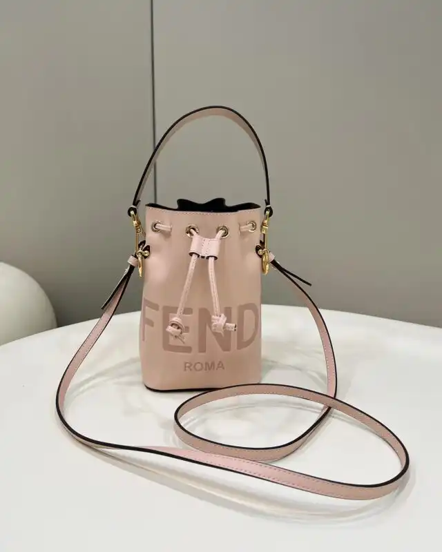 Introducing the delightful Fendi Tresor Mini Bucket in soft pink! 🌸 A charming accessory that adds a touch of elegance to your ensemble. 💖✨ https://tinyurl.com/24o4jb45