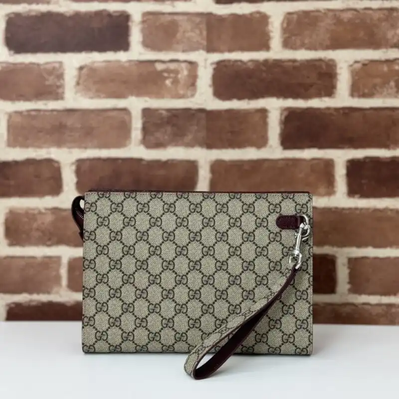 Elevate your style with the Gucci GG Canvas Pouch in elegant beige. A perfect blend of luxury and practicality awaits you! ✨🌸👜 https://tinyurl.com/28bmhog5