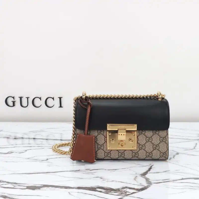 Discover the elegance of the Gucci Padlock Small Lock, a timeless accessory that adds a touch of charm to any outfit. ✨💕🔒 https://tinyurl.com/27xgh2zb