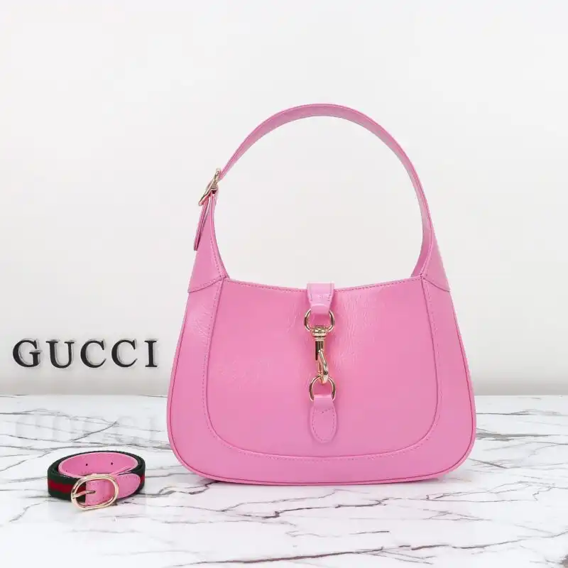 Embrace elegance with the Gucci G Jackie Small in soft pink patent.💖 A timeless piece, perfect for any occasion! 🌸✨ https://tinyurl.com/26ycnxl8