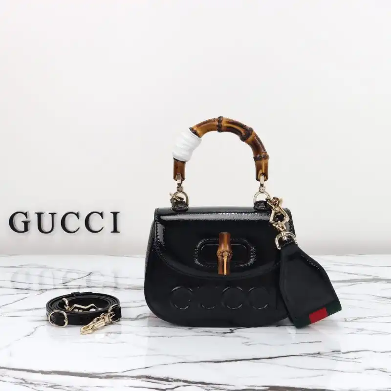 Discover elegance with the Gucci Bamboo 1947 Patent Black. A timeless piece that embodies sophistication and grace. 🌟🖤✨ Carry beauty wherever you go! https://tinyurl.com/2yrpt9nl