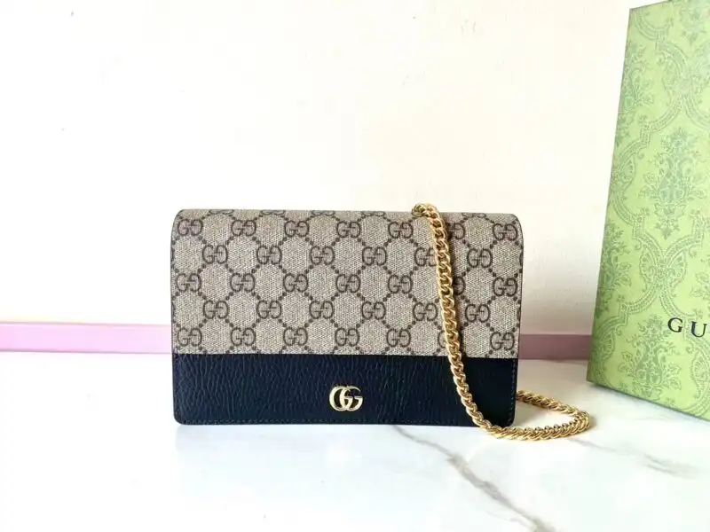 Introducing the timeless Gucci GG Marmont Chain Bag in elegant black. A perfect companion for any occasion, elevating your style effortlessly. 🖤✨👜 https://tinyurl.com/2beuydld
