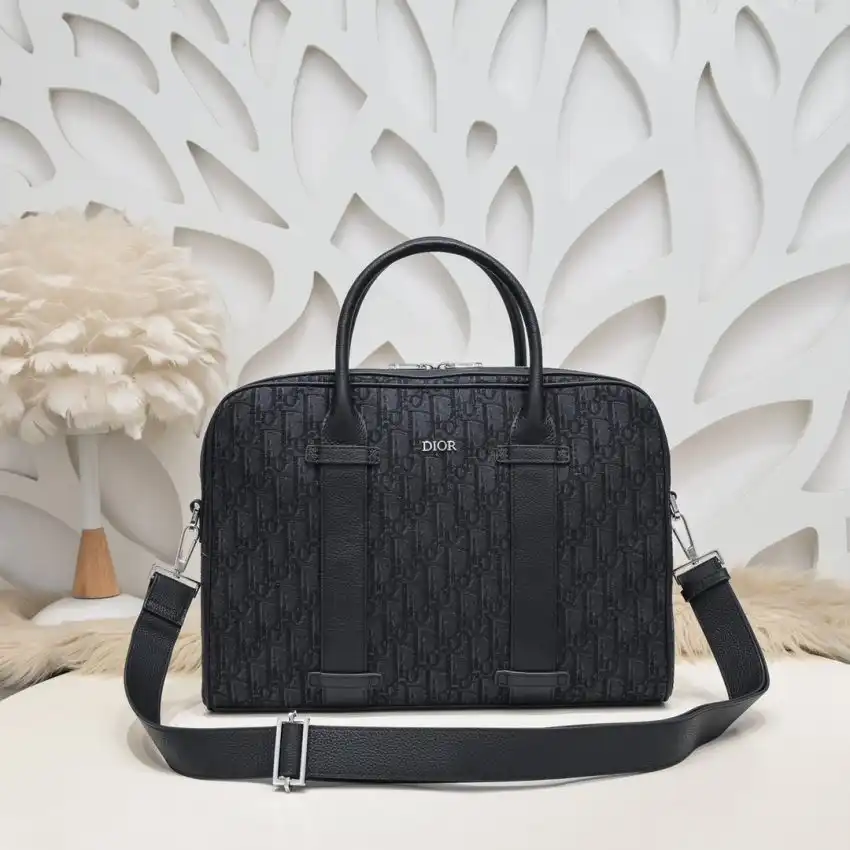 Elevate your professional style with the Dior Oblique Briefcase in timeless black. Perfectly crafted for elegance and functionality. 🌟👜✨ https://tinyurl.com/2bvf9fxm