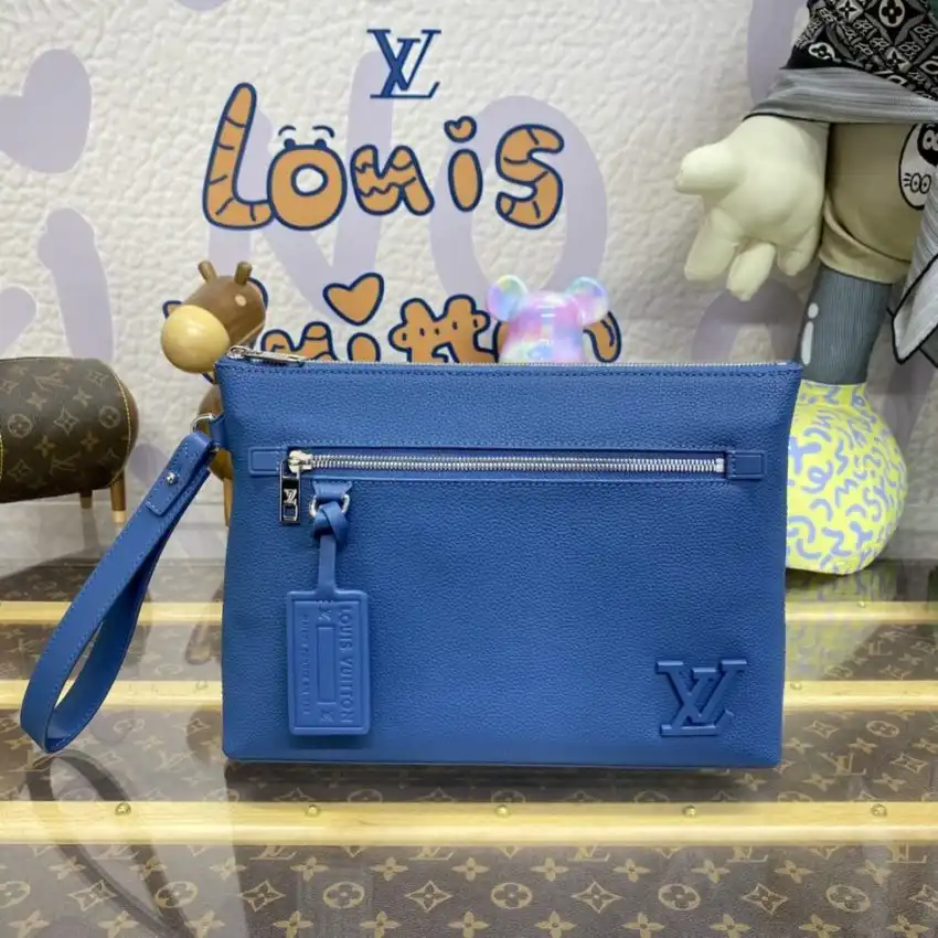 Discover the elegance of the Louis Vuitton Takeoff Pouch in serene blue. Perfect for your essentials, it’s a gentle touch of luxury. 💙✨ https://tinyurl.com/2cuua2pq