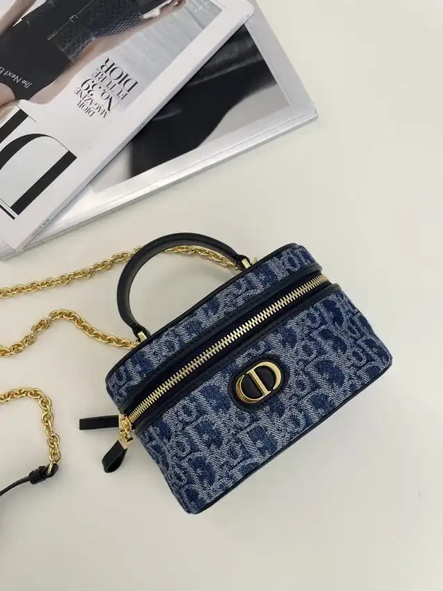Discover the elegance of the Dior 30 Montaigne Vanity in Denim Blue. A perfect blend of style and sophistication. 💙✨👜 https://tinyurl.com/2ybkod3v