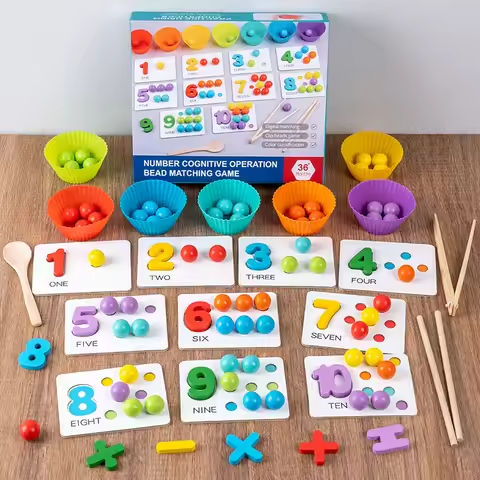 Children’s math teaching aids, baby number cognition, arithmetic matching, educational early education toys, Montessori teaching https://tinyurl.com/29fbrh9f