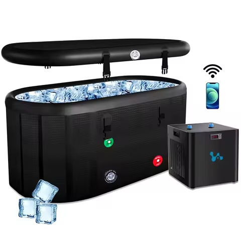 52″L Inflatable Ice Bath Tub Compatible For Water Chillers, 140 Gallons Portable Cold Plunge Tub for Athletes Recovery with Lid https://tinyurl.com/29tc3woq