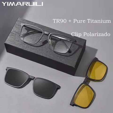 YIMARUILI Fashion Polarized Magnetic Clip On Glasses TR90 Pure Titanium Retro Square Optical Prescription Eyeglasses Frame Men https://tinyurl.com/25ouh8ns