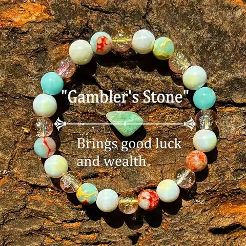 1 pc Good Luck and Fortune made of Natural Amazonite and Mermaid Handmade Beaded Bracelet, Healing Crystal Jewelry https://tinyurl.com/2yzzrkjw