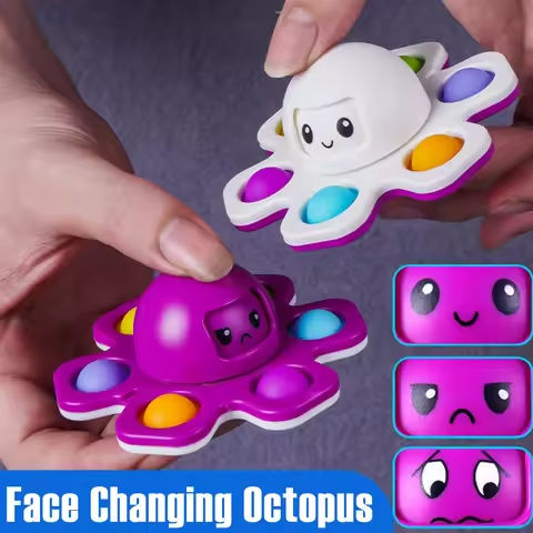 1PCS New Anti Stress Push Bubble Fidget Spinner Face-Changing Sensory Toy Push popete Spiner Stress Relief Fidget Toys For Kids https://tinyurl.com/23p6nnf8