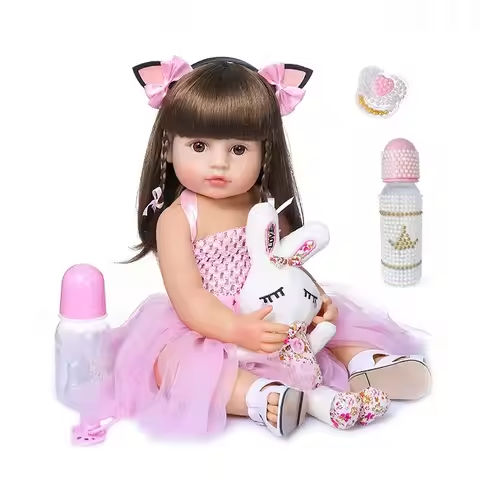55cm NPK bebe doll reborn toddler girl pink princess baty toy very soft full body silicone girl doll https://tinyurl.com/299ms5xu