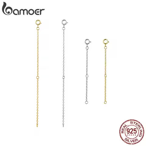 bamoer 14K Gold Plated 925 Sterling Silver Extended Chains with Lobster Clasps for DIY Necklace Extension Chain Jewelry Making https://tinyurl.com/28kvnvly
