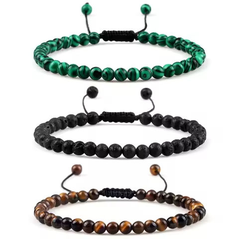 Adjustable Mini Natural Stone Lava Tiger Eye Beaded Bracelets & Bangle for Women Men Chakra Beads Braided Bracelet Charm Jewelry https://tinyurl.com/29hqkpjj