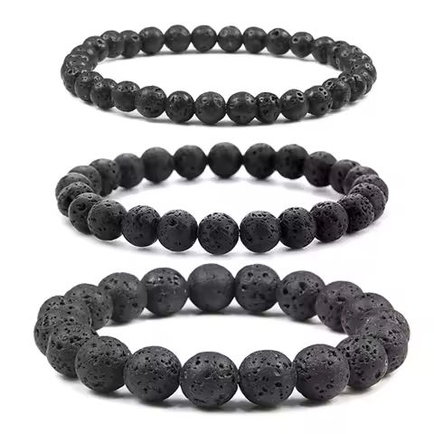 Charm Bracelet Natural Stone Beads 6/8/10mm Volcanic Lava Tiger Eye Beads Elastic Bracelets For Men Women Jewelry pulsera hombre https://tinyurl.com/2yuf7qk4