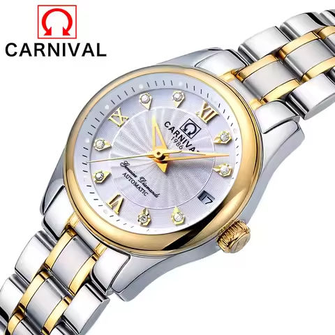 CARNIVAL Brand Dress Watch Ladies Luxury Sapphire Automatic Movement Mechanical Wristwatches Waterproof for Women Reloj Mujer https://tinyurl.com/23pkkvfl