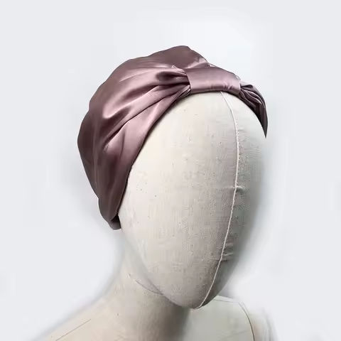 Women Sleep Hat Soft Pure Silk Charmeus Night Sleep Cap Hair Bonnet  Silk Comfortable Head Cover Wide Elastic Band Hair Loss Cap https://tinyurl.com/2b7z8uk9