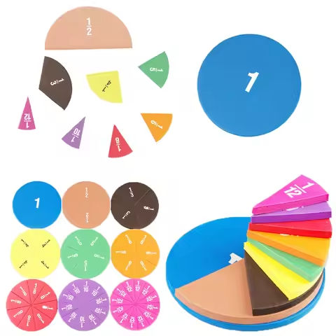 51pcs Circular Fractions Counting Preschool Montessori Education Math Toys Kids Early Education Math Operation Educational Toys https://tinyurl.com/295myjpm