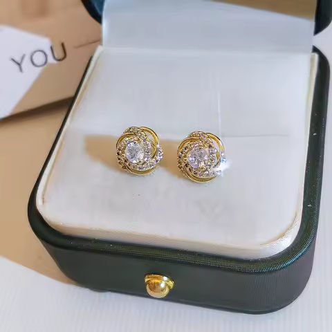 18k gold 18 k Woman Stud Earrings Unusual Earings Trend Piercing Small Crystal Vintage Ear Cuffs For Party Women’s Jewelry https://tinyurl.com/2xzl3joz