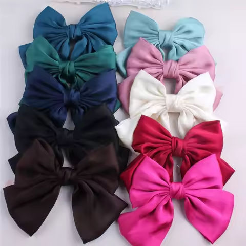 Fashion Ribbon Hairgrips Big Large Bow Hairpin For Women Girls Satin Trendy Ladies Hair Clip New Cute Barrette Hair Accessories https://tinyurl.com/2bompxnu