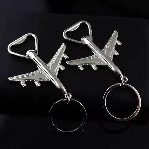 RE Personalized Air Plane Model Key Chains Bottle Opener Corkscrew Men’s Gift Keychain Creativity Beer Wine Opener Key Ring A930 https://tinyurl.com/2ctc64zm