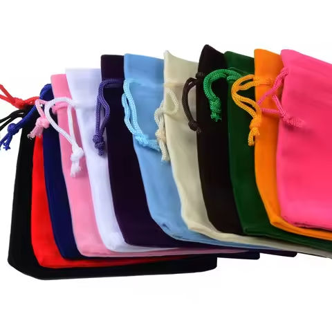 10pcs/lot 7x9cm 9x12cm Velvet Pouches Jewelry Packaging Display Drawstring Packing Gift Bags & Pouches https://tinyurl.com/2bl5qw8x