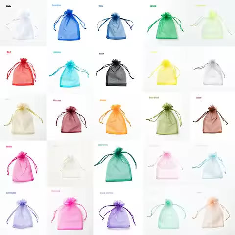 RE 100pcs 22 Colors 7×9 9x12cm 10×15 13x18cm Wedding Christmas Gift Drawable Organza Bags Jewelry Packaging Display & Pouches 13 https://tinyurl.com/24epshsj