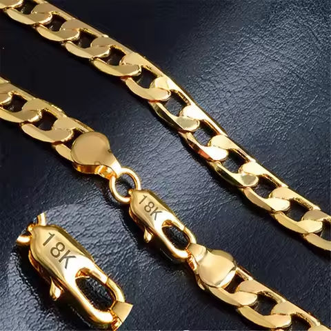 Gold Chain Rough Necklace Hot Long Necklace Fashion Jewelry 18 K 4/6/8/10MM 50cm 20inch Men Chain Necklace Wholesale https://tinyurl.com/27kxdcsn