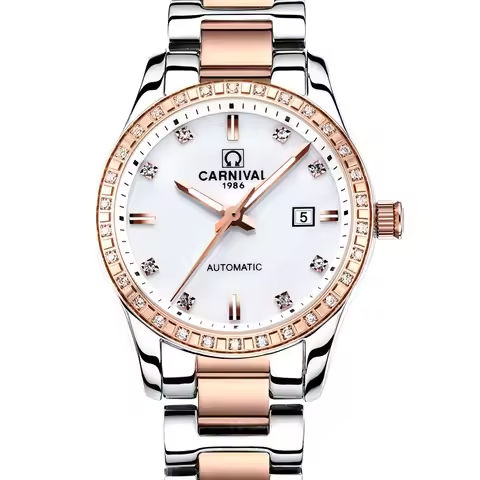 Montre femme 2025 CARNIVAL Automatic Watch Women Calendar Fashion Women Watches Luminous Waterproof Sapphire Relogio feminino https://tinyurl.com/27tmewbk