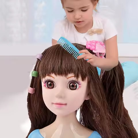 Stylist Girls Doll Head Playset Hair Styling Doll Head With Accessories Girl Games Makeup Training Head Pretend Play Toy Gift https://tinyurl.com/2xs3l8zp