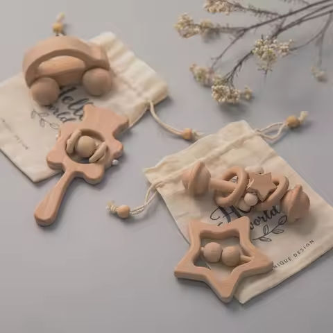Baby Toys Wooden Rattles Sets Beech Hand Teething Cartoon Animal Bear Baby Rattles Musical Montessori Educational Toy Gifts https://tinyurl.com/269b7g8e