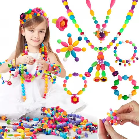 100pcs Pop Beads Children Girls Princess Jewelry Making Kit Creative Necklace Bracelet Rings DIY Ideal Christmas Birthday Gifts https://tinyurl.com/22sfdtjt
