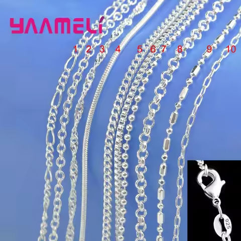 100% Authentic Genuine 925 Sterling Silver Link Chain Necklace with Lobster Clasps fit Men Women Pendant 10 Designs 16-30 Inches https://tinyurl.com/2azw9jhu