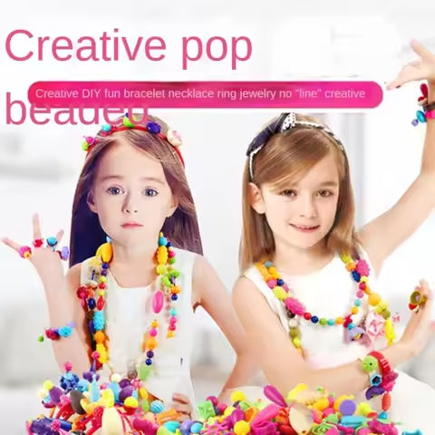 DIY Pop Beads Girl Toy Creativity PopArty Beads Snap-Together for Kid Crafts Children Bracelet Jewelry Fashion Kit Toy for Girl https://tinyurl.com/2cuupw6w