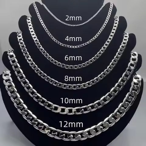 Men’s 925 Sterling Silver Necklace 2/4/6/8/10/12MM 40-75cm Face Chain Necklace Lobster Clasp Men Women Engagement Jewelry Gifts https://tinyurl.com/272zobfq