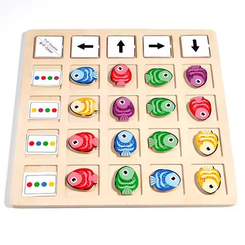 Children’s Wooden Montessori Toys Kids Logical Thinking Training Direction Color Cognition Educational Battle Battle Board Game https://tinyurl.com/2cnjfw4u