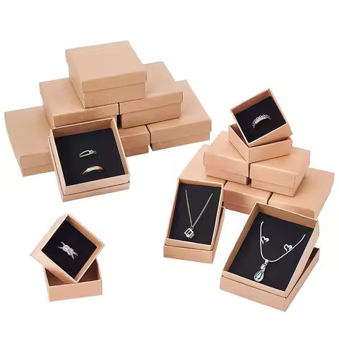 24pcs Kraft Jewelry Box Gift Cardboard Boxes for Ring Necklace Earring Womens Jewelry Gifts Packaging with Sponge Inside https://tinyurl.com/2aso7r25