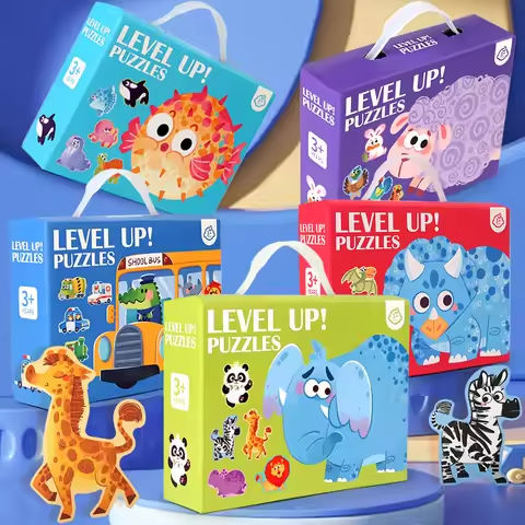 Wooden Jigsaw Puzzles for Toddlers Cartoon Animal Paper Puzzles Montessori Early Learning Education Toys Set Gifts Box for Kids https://tinyurl.com/2y8pgtss