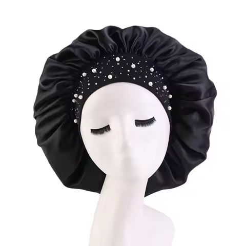 Newly Satin Sleep Cap Rhinestone Sleeping Bonnet Women Hat Night Hair Care Salon Shower Makeup Headband Muslim Hijab Head Cover https://tinyurl.com/2c5lxbbb