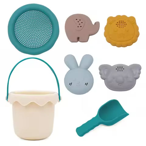 Silicone Kid Beach Toys Travel Friendly Beach Set Silicone Bucket Sand Molds Summer Outdoor Play Water Set Toys for Toddlers https://tinyurl.com/2aux9hqb