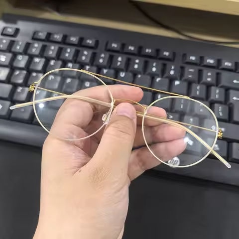 Denmark Brand Titanium Double-Beam Glasses Frame Mens Women Round Screwless Optical Eyewear Myopia Prescription Eyeglasses BRUCE https://tinyurl.com/27jtpaol