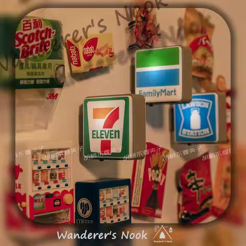 New Home Accessories Japan 711 Family Lawson Light Sign Fridge Magnets Creative Miniature DIY Magnetic Decorations https://tinyurl.com/22njut9n